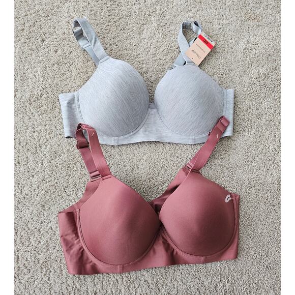 Womens STRM LINE Intimates Underwire Lounge Bras Gray/ Blush Size 40D 2-pack - Picture 1 of 16